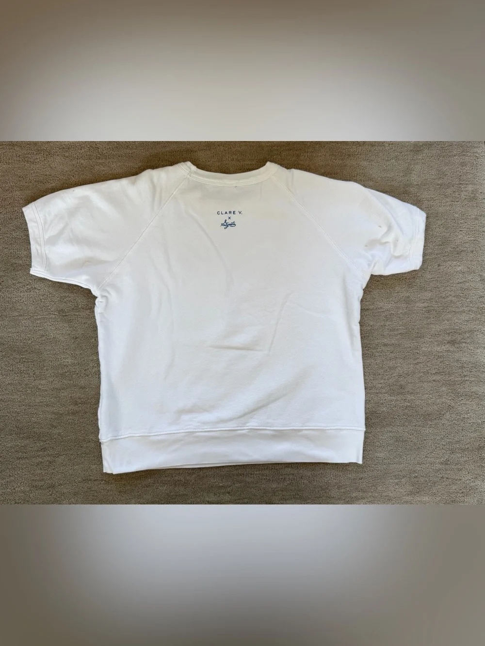 Clare V x Gjusta ‘Liberez Les Sardines’ cotton shirt sleeve sweatshirt - Picture 3 of 7